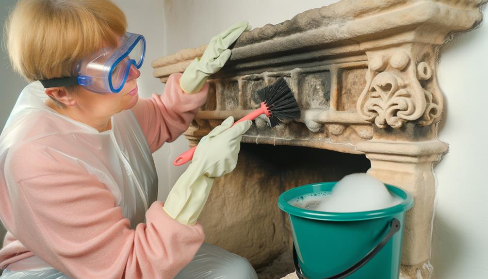 careful limestone fireplace cleaning