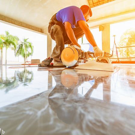 a man cleaning a marble floor in islingon