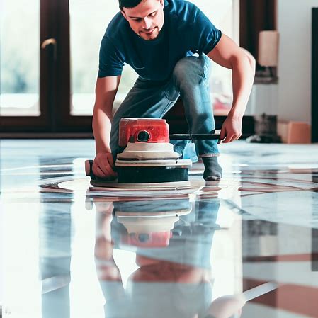 a man doing marble floor restoration in chelsea